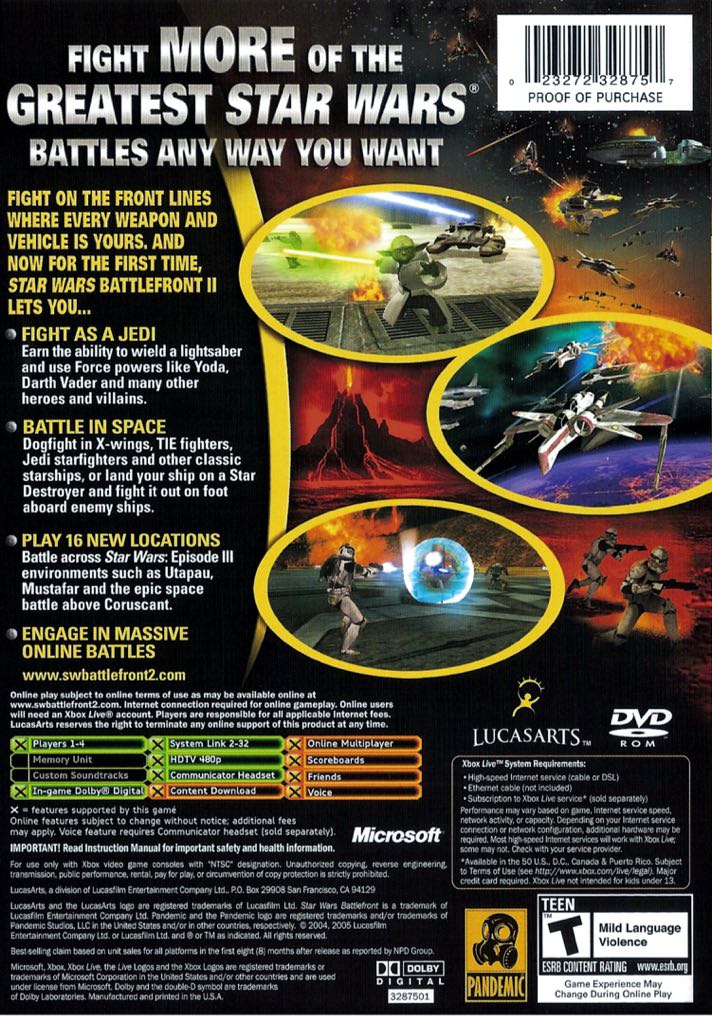 Star Wars Battlefront II - Microsoft Xbox (LucasArts) video game collectible - Main Image 2