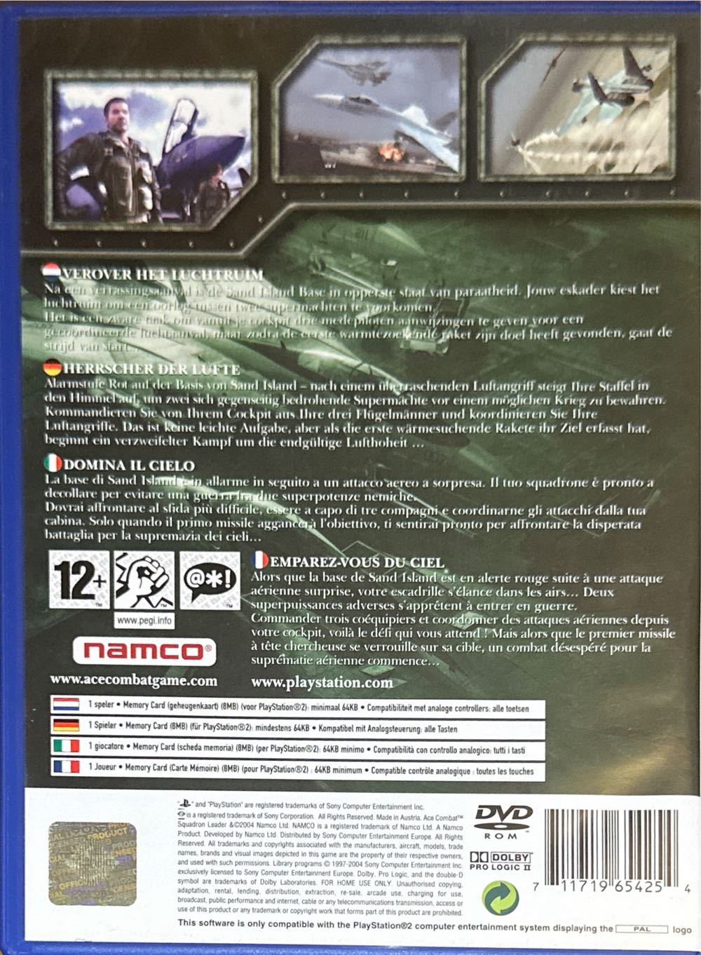 Ace Combat: Squadron Leader - Sony PlayStation 2 (PS2) (Namco) video game collectible [Barcode 711719654254] - Main Image 2