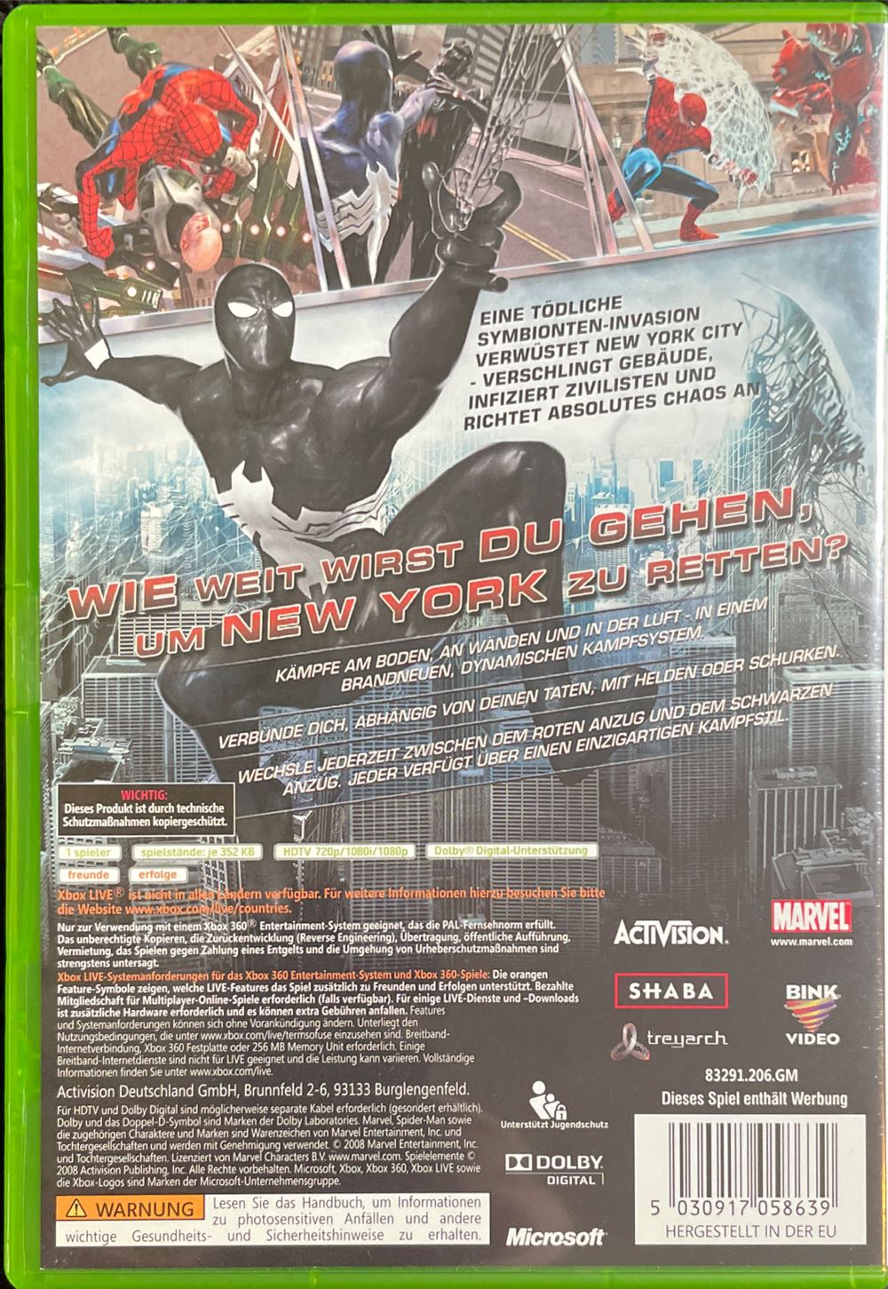 Spider-Man: Web of Shadows - Microsoft Xbox 360 video game collectible [Barcode 5030917058639] - Main Image 2