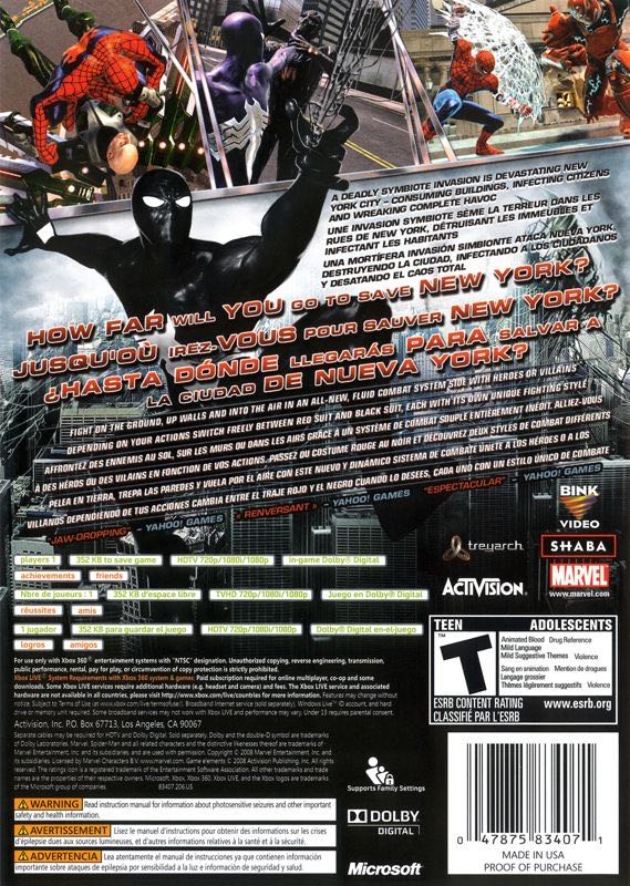 Spider-Man: Web of Shadows - Microsoft Xbox 360 (Activision - 1) video game collectible [Barcode 5030917062469] - Main Image 2