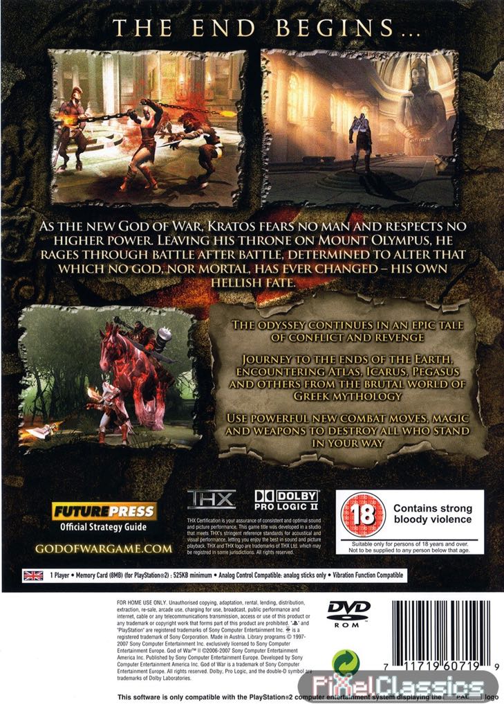 God of War 2 - PS2 - Sony PlayStation 2 (PS2) (Sony Computer Entertainment - 1) video game collectible [Barcode 711719607090] - Main Image 2