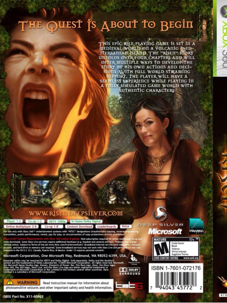 X360 / Risen - Microsoft Xbox 360 (Piranha Bytes) video game collectible [Barcode 4020628503109] - Main Image 2