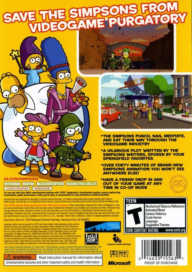 The Simpsons Game - Microsoft Xbox 360 (EA Games - Xbox 360) video game collectible [Barcode 014633358438] - Main Image 2