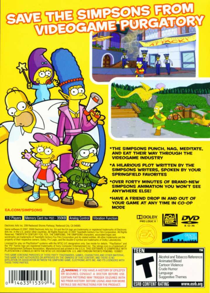 The Simpsons Game - Sony PlayStation 2 (PS2) (Electronic Arts) video game collectible [Barcode 5030946059416] - Main Image 2