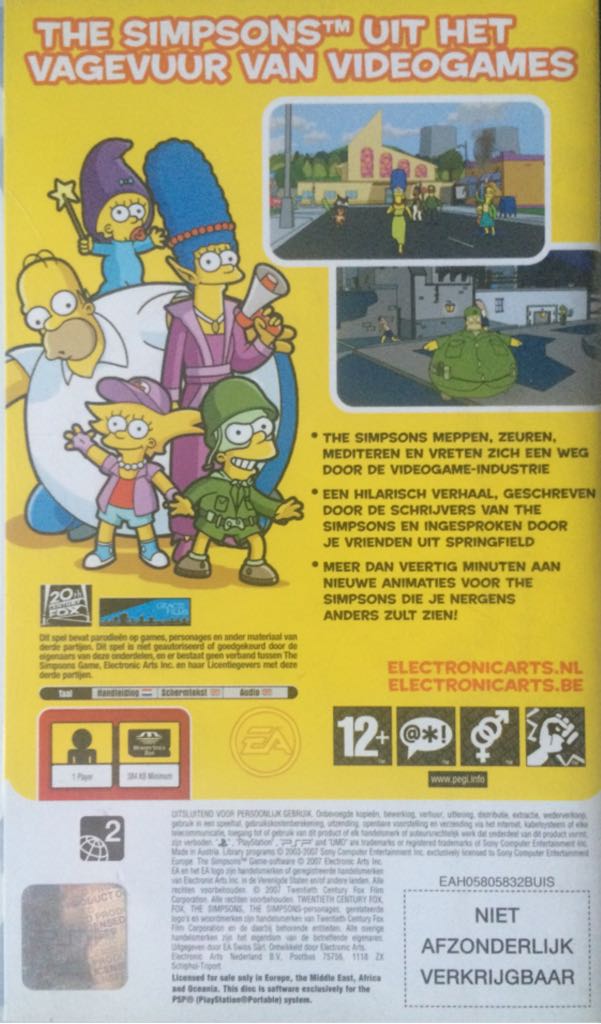 The Simpsons Game - Sony PlayStation Portable (PSP) (20th Century Fox) video game collectible - Main Image 2
