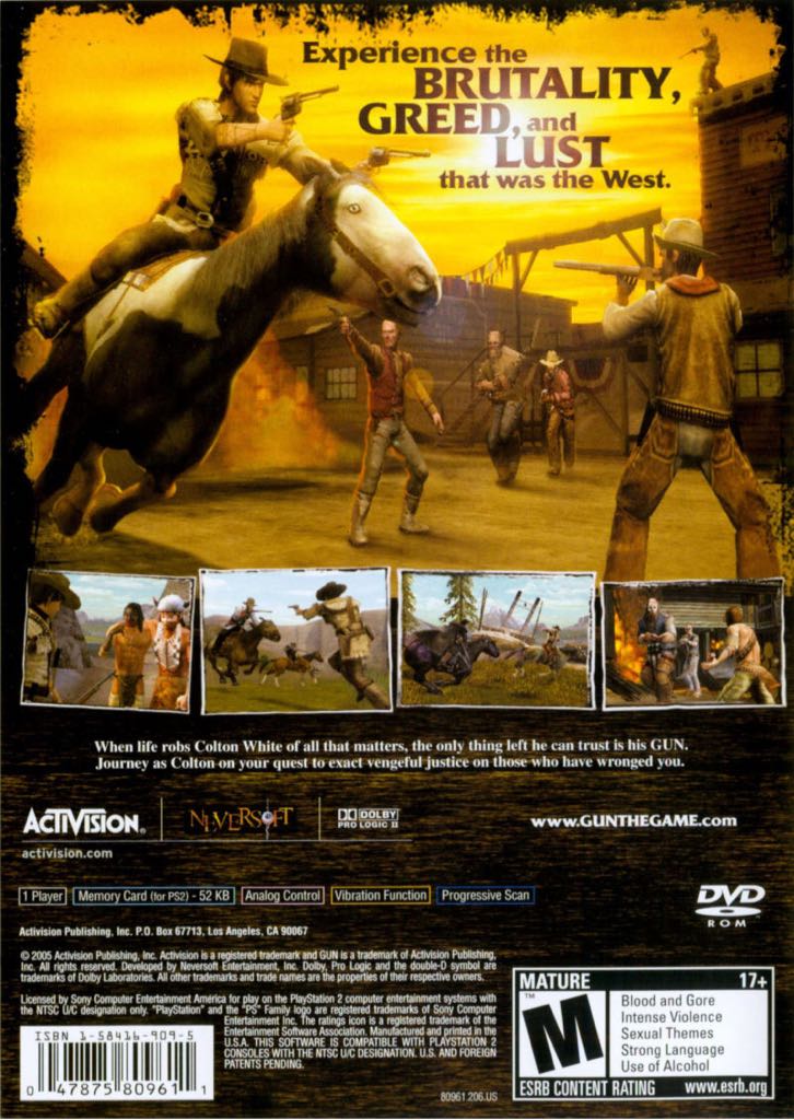 Gun - Sony PlayStation 2 (PS2) (Activision UK LTD. - 1) video game collectible [Barcode 5030917031304] - Main Image 2