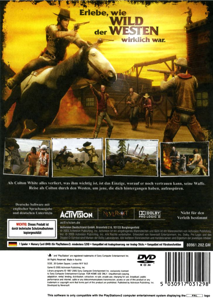 Gun PS2 - Sony PlayStation 2 (PS2) (Activision - 1) video game collectible [Barcode 5030917032929] - Main Image 2