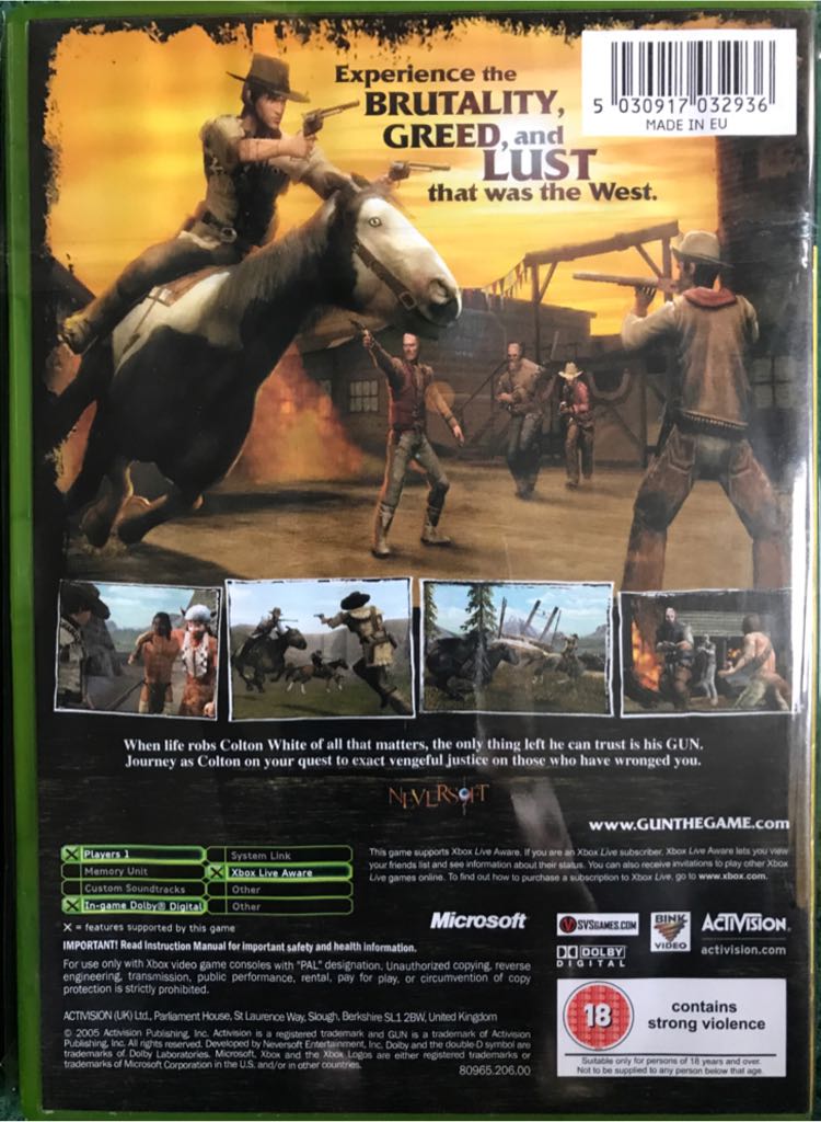 GUN - Microsoft Xbox (Activision) video game collectible [Barcode 5030917032936] - Main Image 2