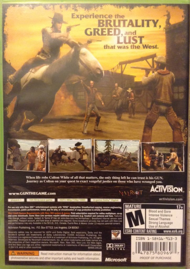 GUN - Microsoft Xbox 360 video game collectible - Main Image 2