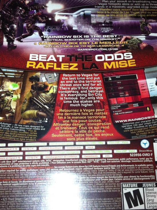 Rainbow Six Vegas 2 - Microsoft Xbox 360 video game collectible - Main Image 2