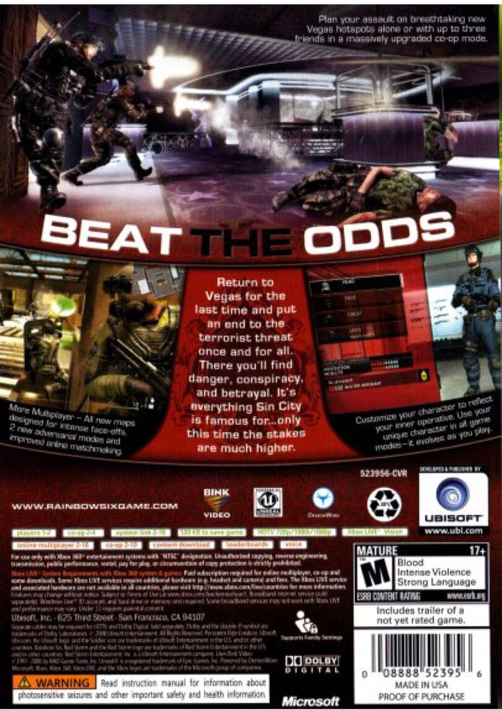 Rainbow Six Vegas 2 - Microsoft Xbox 360 video game collectible - Main Image 2