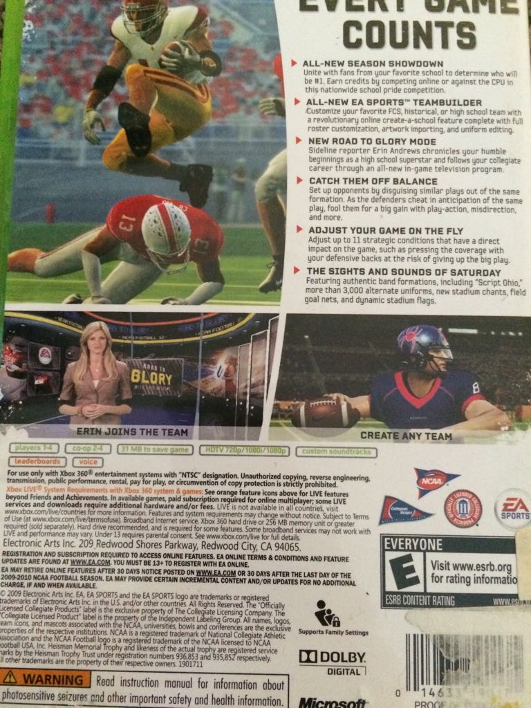 NCAA Football 10 - Microsoft Xbox 360 video game collectible - Main Image 2