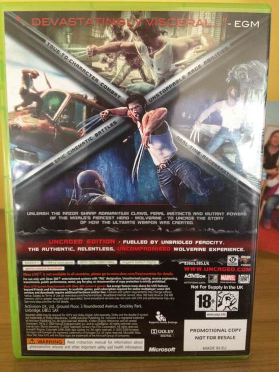 X-Men Origins: Wolverine - Microsoft Xbox 360 (Activision - 1) video game collectible [Barcode 047875836051] - Main Image 2