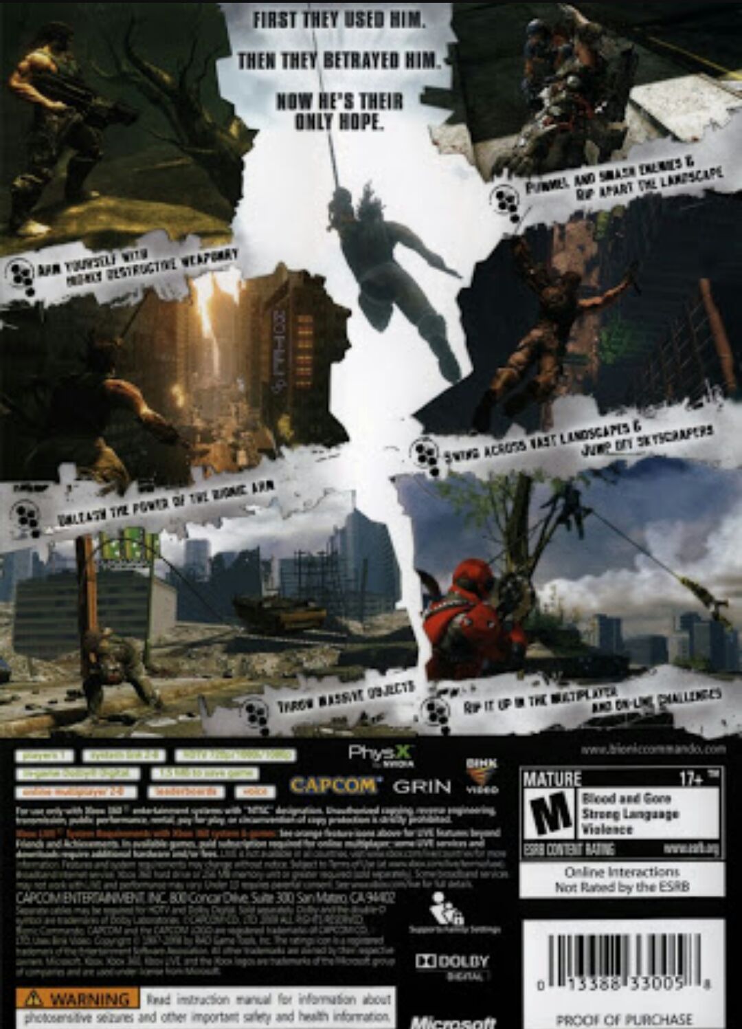 Bionic Commando - Sony PlayStation 3 (PS3) (Grin - 1-10) video game collectible [Barcode 5055060925393] - Main Image 2