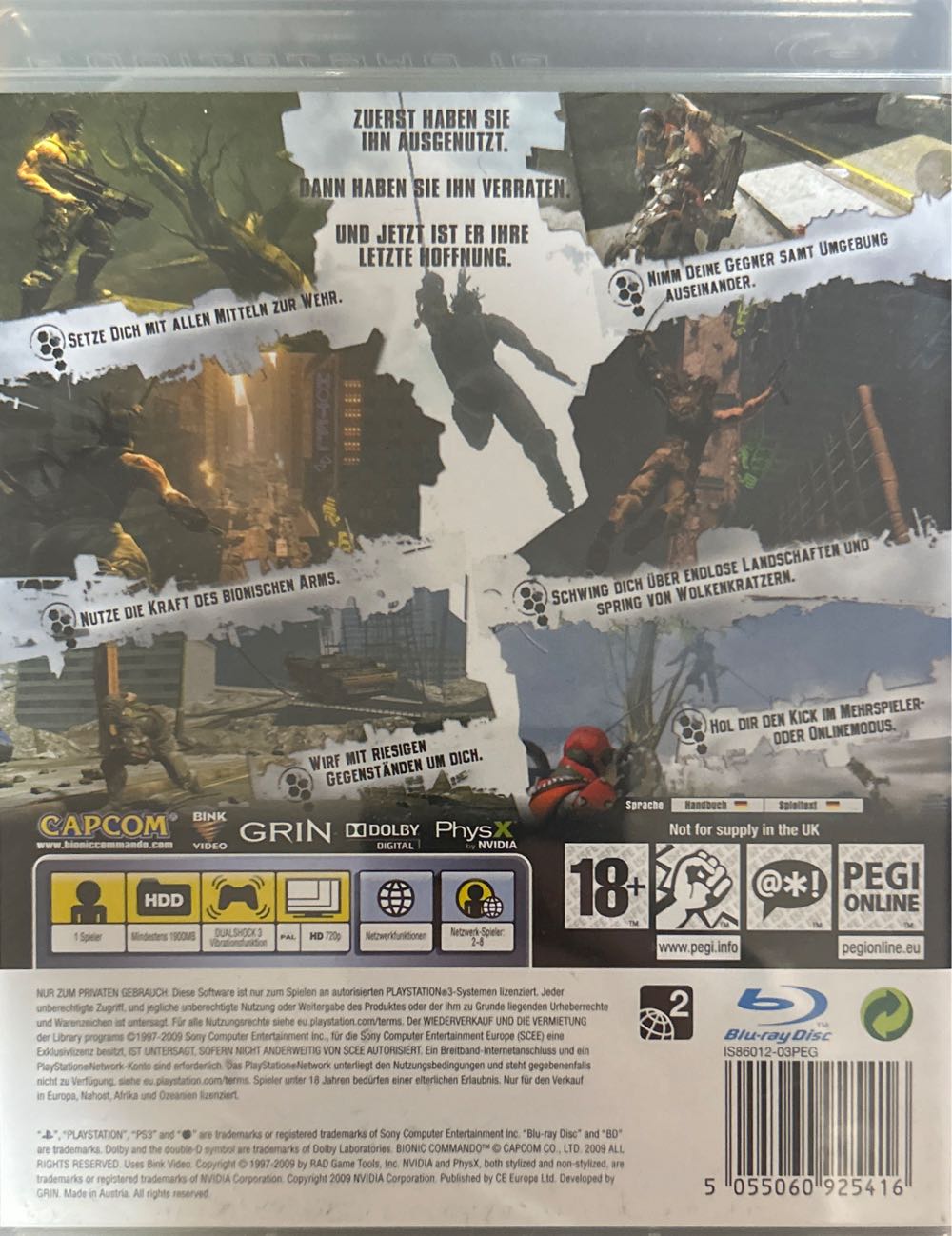 Bionic Commando - Sony PlayStation 3 (PS3) (Capcom - 1) video game collectible [Barcode 5055060925416] - Main Image 2