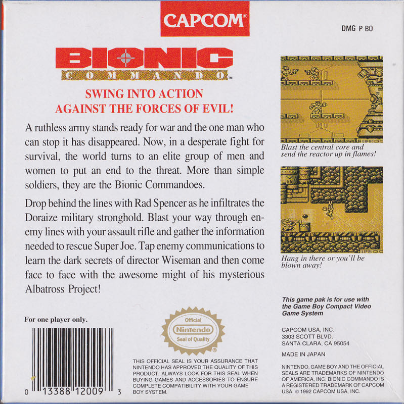 Bionic Commando - Nintendo Game Boy (Capcom) video game collectible - Main Image 2
