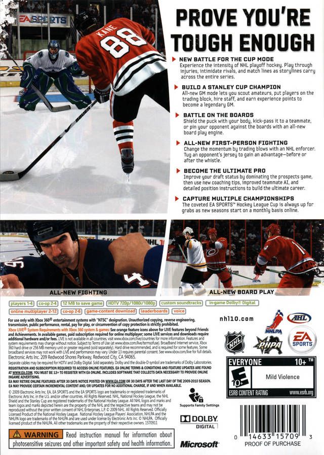 NHL 10 - Microsoft Xbox 360 (Ea Sports - 4) video game collectible [Barcode 014633359534] - Main Image 2
