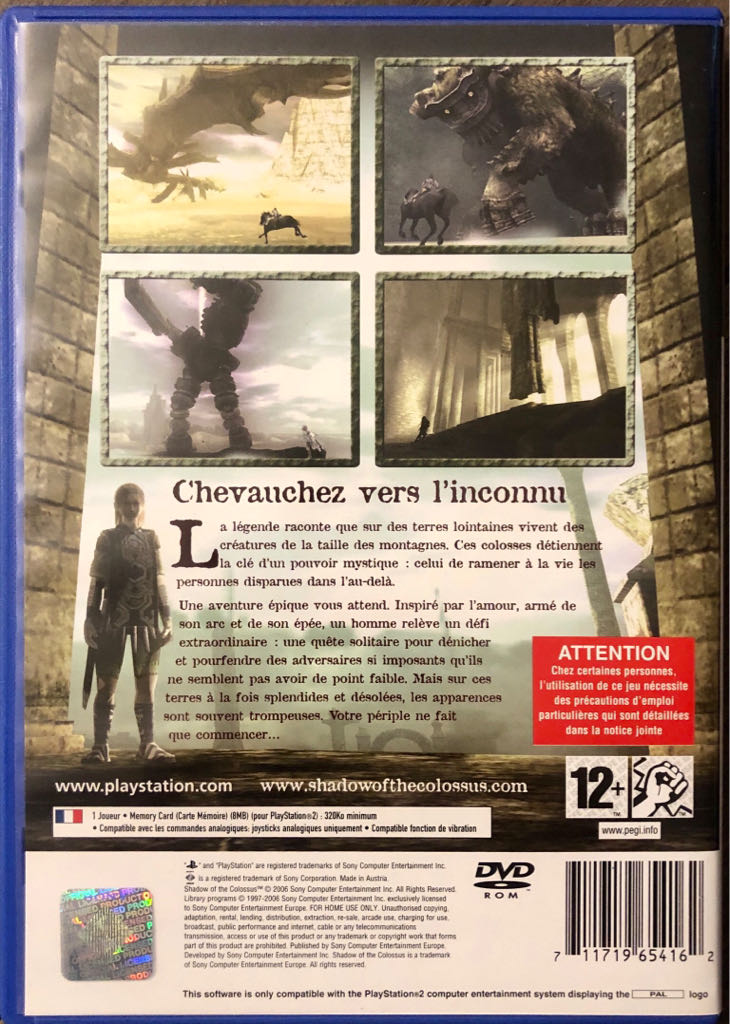 SHADOW OF THE COLOSSUS - Sony PlayStation 2 (PS2) (Sony Computer Entertainment) video game collectible [Barcode 711719654766] - Main Image 2
