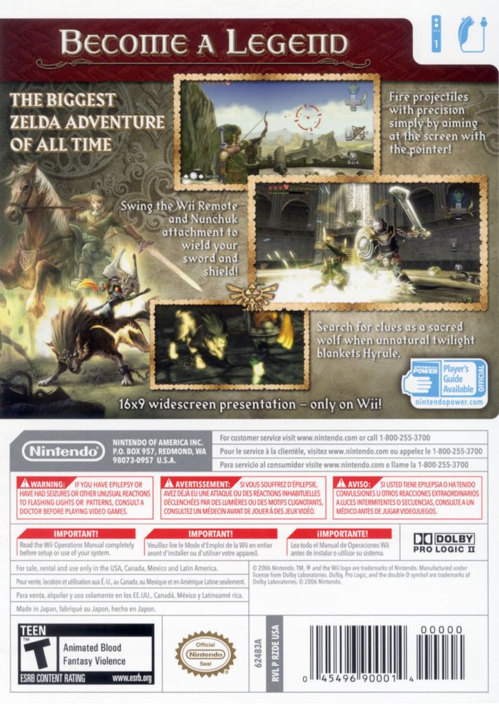 The Legend of Zelda: Twilight Princess - Nintendo Wii (Nintendo - 1) video game collectible [Barcode 045496362393] - Main Image 2