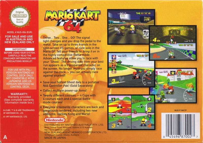 Mario Kart 64 - Nintendo 64 (N64) (Nintendo - 4) video game collectible - Main Image 2