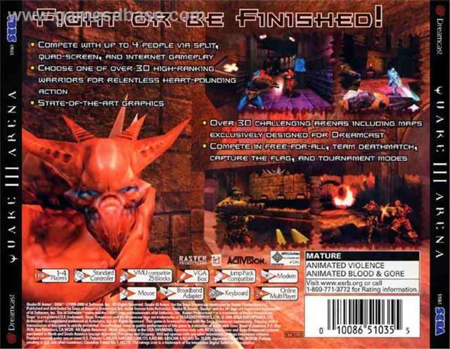 Quake III Arena - Sega Dreamcast (Sega - 1-4) video game collectible [Barcode 010086510614] - Main Image 2