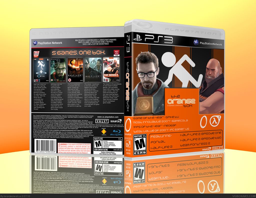 The Orange Box - Sony PlayStation 3 (PS3) ((EA) Electronic Arts - 1) video game collectible [Barcode 014633098518] - Main Image 2