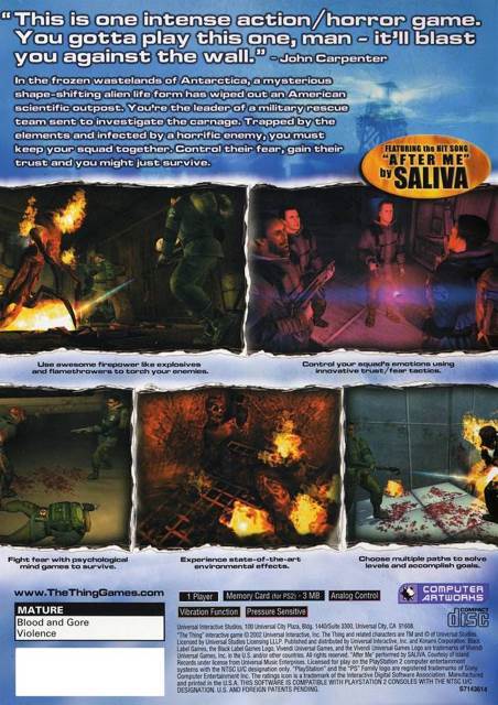 The Thing - Sony PlayStation 2 (PS2) (Black Label Games - 1) video game collectible [Barcode 020626714365] - Main Image 2