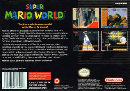 Super Mario World (Cart Only) - Nintendo Super Nintendo Entertainment System (SNES) (Nintendo - 2 Players) video game collectible [Barcode 045496830014] - Main Image 2