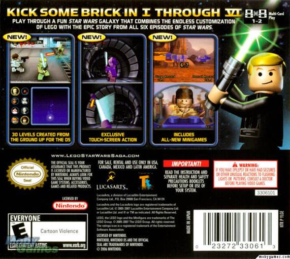 LEGO Star Wars: The Complete Saga - Nintendo DS (LucasArts - 1) video game collectible [Barcode 023272004538] - Main Image 2