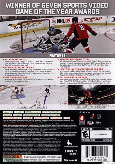 NHL 09 - Microsoft Xbox 360 (Electronic Arts/EA Games - 4) video game collectible [Barcode 014633155822] - Main Image 2