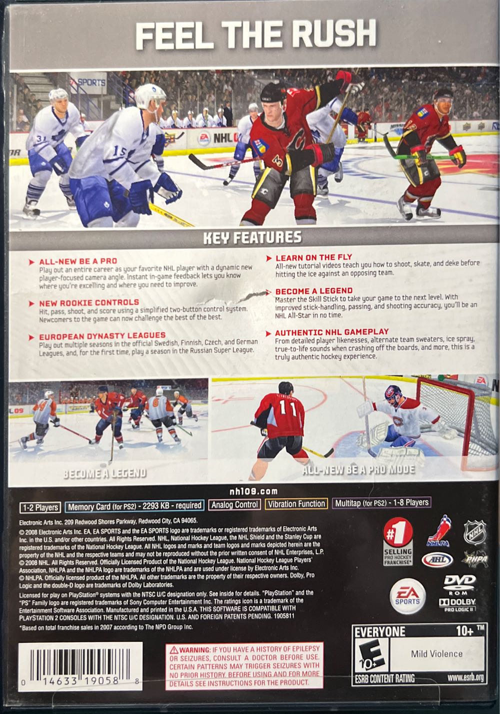 NHL 09 - Sony PlayStation 2 (PS2) (Ea Sports - 2) video game collectible [Barcode 014633190588] - Main Image 2