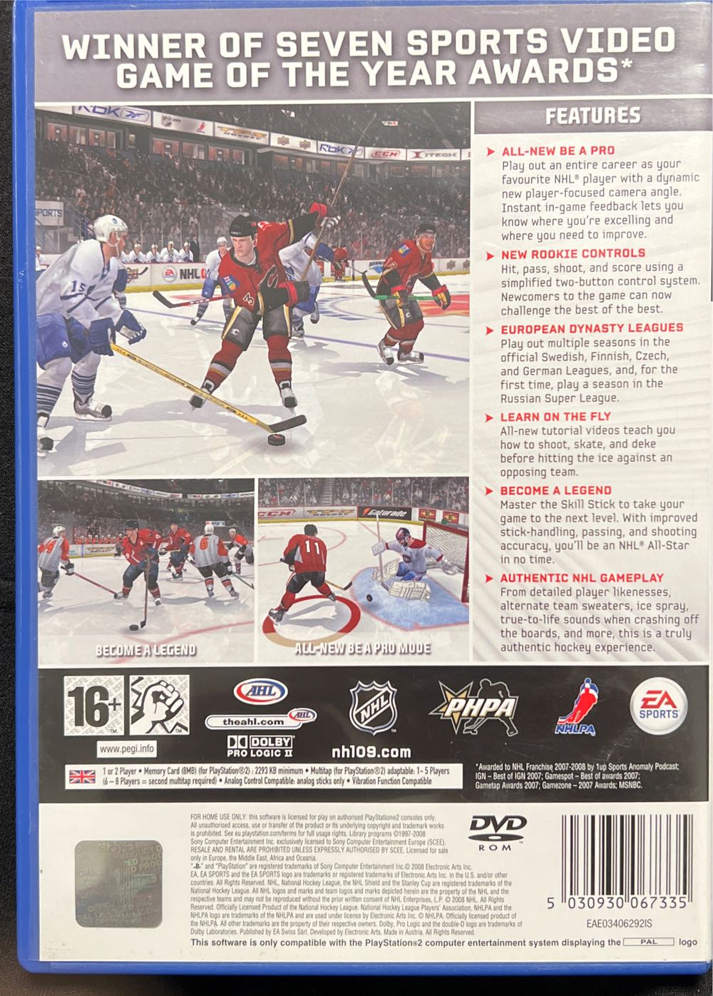 NHL 09 - Sony PlayStation 2 (PS2) (EA Sport) video game collectible [Barcode 5030930067335] - Main Image 2