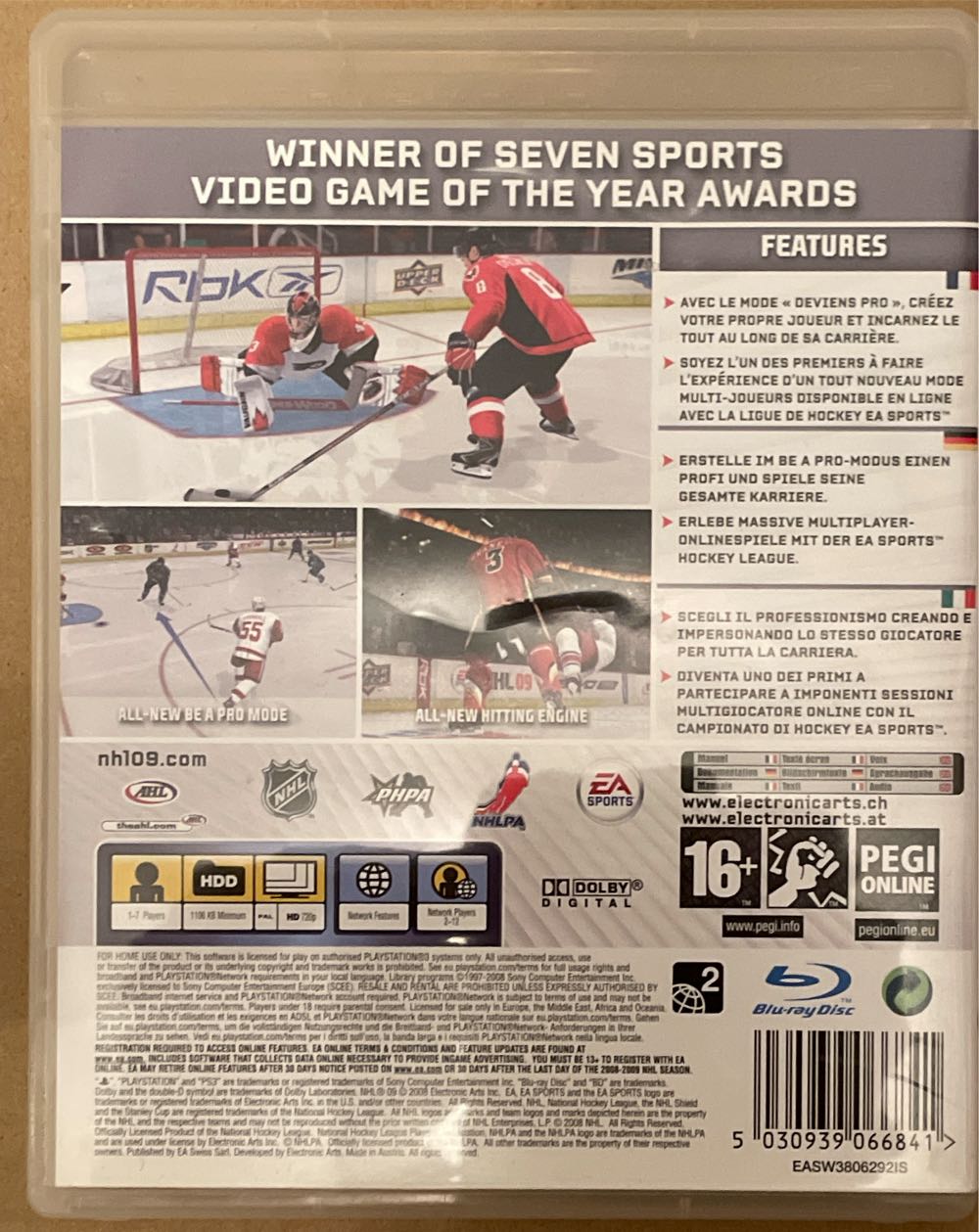 NHL 09 - Sony PlayStation 3 (PS3) video game collectible [Barcode 5030939066841] - Main Image 2