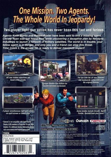 Time Crisis 2 - Sony PlayStation 2 (PS2) (Namco - 2) video game collectible [Barcode 722674020831] - Main Image 2