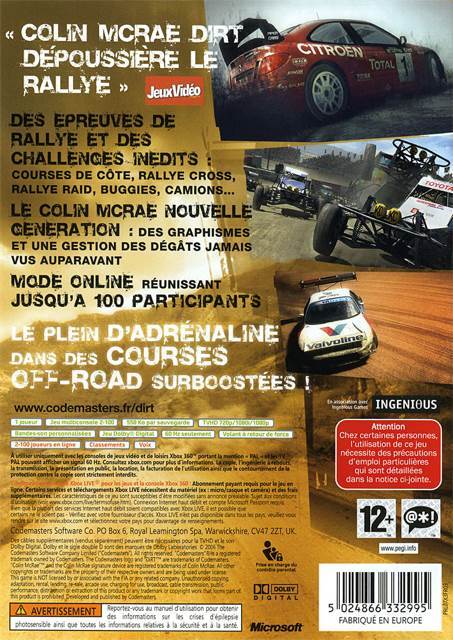 DiRT - Microsoft Xbox 360 video game collectible [Barcode 467649401559] - Main Image 2