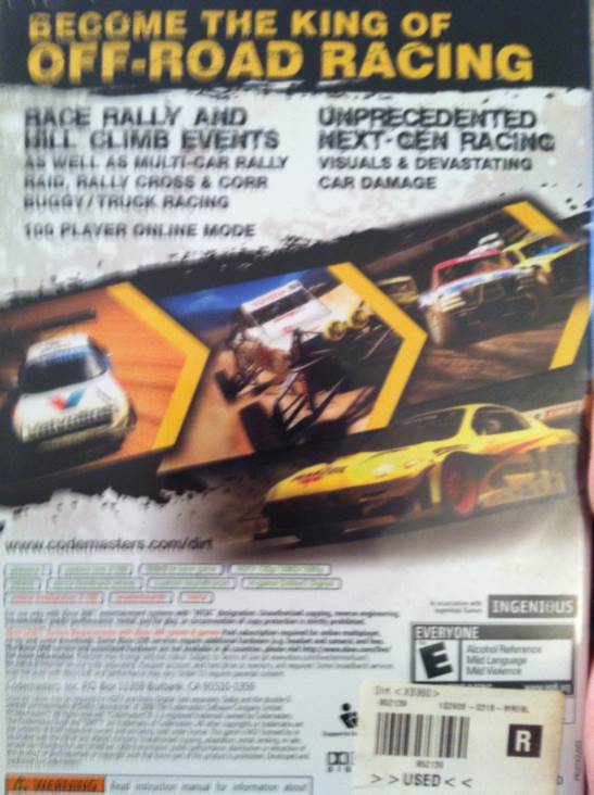DiRT - Sony PlayStation 3 (PS3) (Codemasters - 8) video game collectible [Barcode 767649401567] - Main Image 2