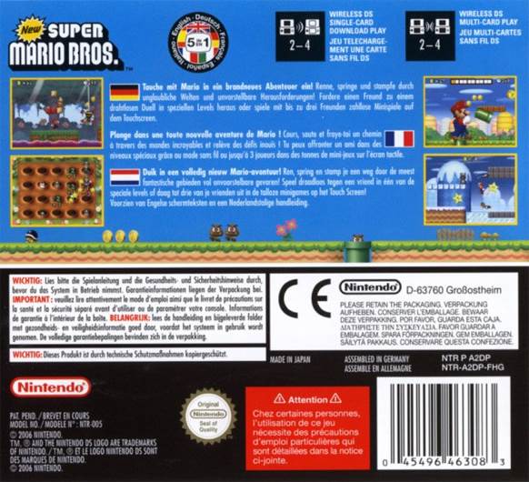 New Super Mario Bros. - Nintendo DS (Nintendo - 4) video game collectible [Barcode 045496463083] - Main Image 2