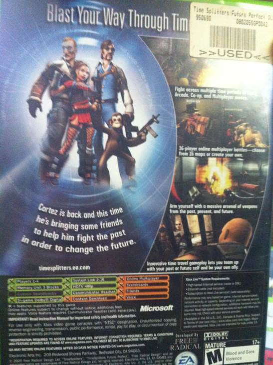 Timesplitters Future Perfect - Microsoft Xbox video game collectible [Barcode 950690950690] - Main Image 2