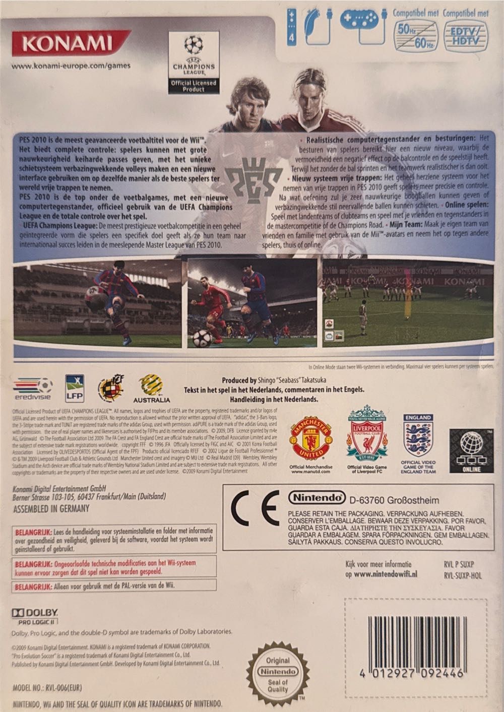 PES 2010: Pro Evolution Soccer - Nintendo Wii (Konami Digital Entertainment - 1-4) video game collectible [Barcode 4012927092446] - Main Image 2