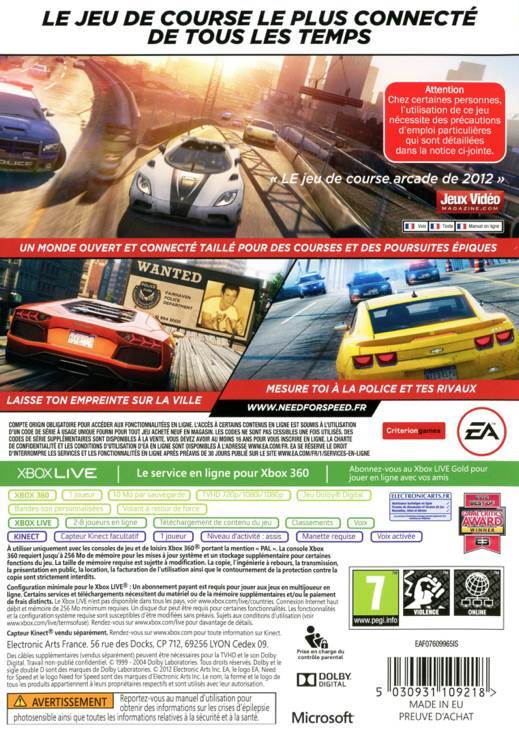 Need For Speed: Most Wanted - Microsoft Xbox 360 (EA - 1) video game collectible [Barcode 5030930109233] - Main Image 2