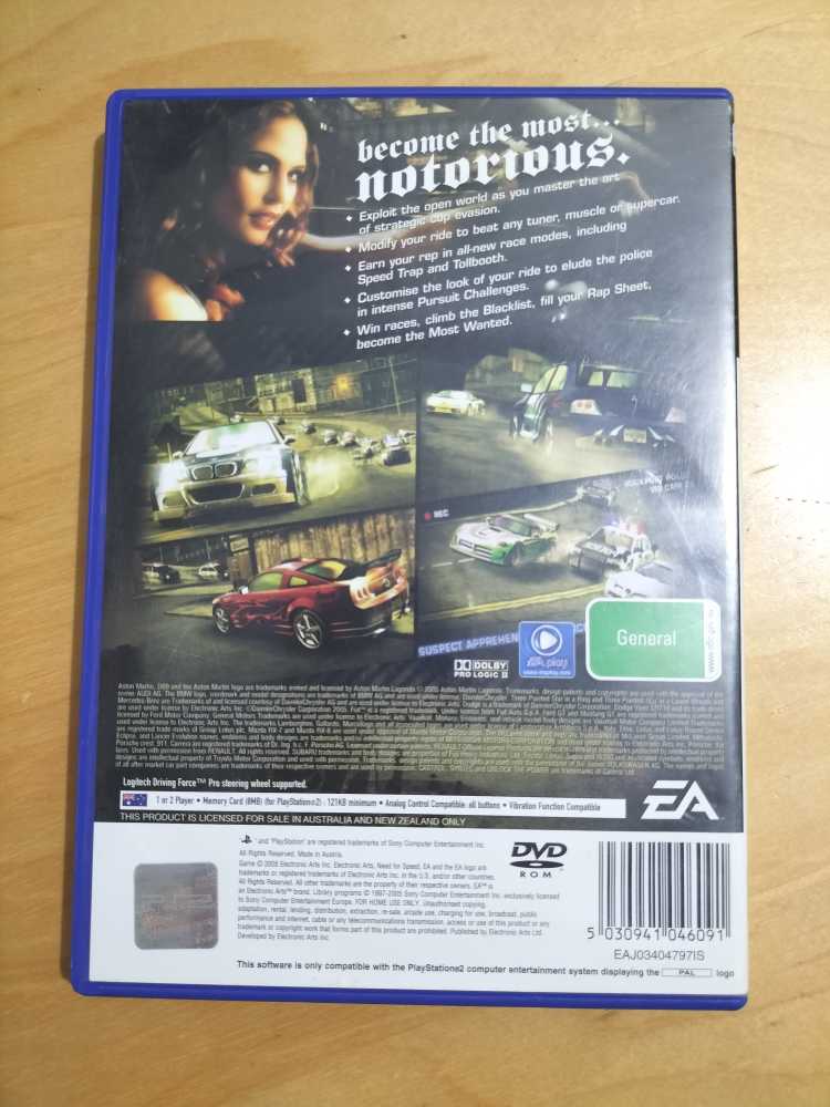 Need For Speed: Most Wanted - Sony PlayStation 2 (PS2) (Electronic Arts - 1) video game collectible [Barcode 5030941046091] - Main Image 2