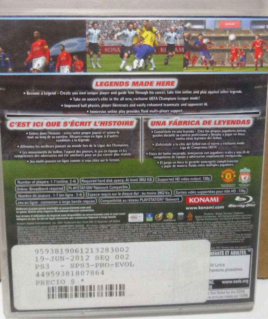Pro Evolution Soccer 2009 - Sony PlayStation 3 (PS3) (Konami - 8) video game collectible [Barcode 4012927050866] - Main Image 2