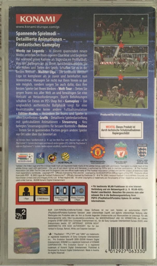 PES 2009 - Sony PlayStation Portable (PSP) video game collectible [Barcode 4012927063330] - Main Image 2