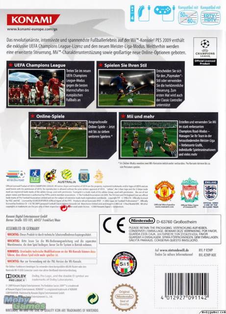 PES 2009 - Nintendo Wii (Konami) video game collectible [Barcode 4012927091159] - Main Image 2