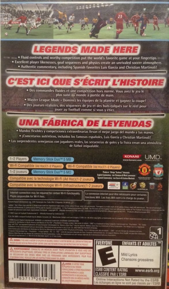 PES 2009 - Sony PlayStation Portable (PSP) video game collectible - Main Image 2