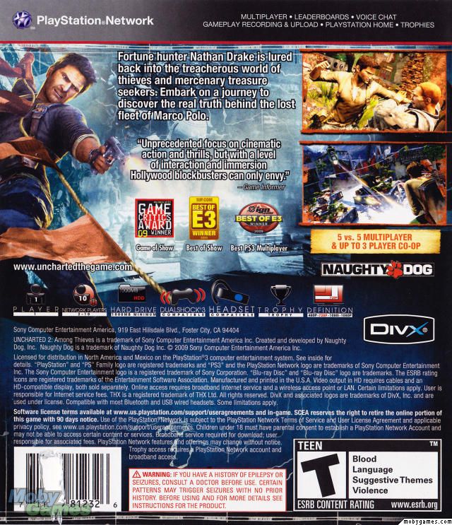 Uncharted 2 - Sony PlayStation 3 (PS3) (Sony Computer Entertainment) video game collectible - Main Image 2