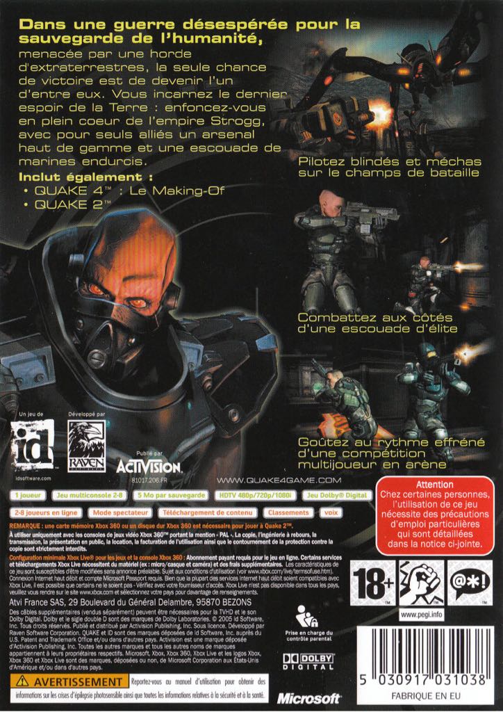 Quake 4 - Microsoft Xbox 360 (Bethesda) video game collectible [Barcode 093155119222] - Main Image 2