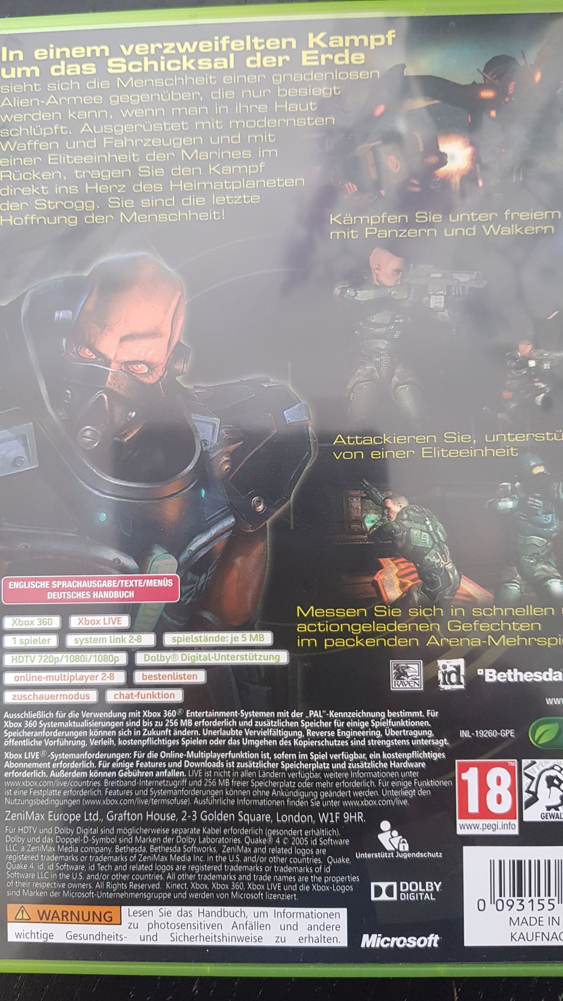 Quake 4 - Microsoft Xbox 360 video game collectible [Barcode 093155119260] - Main Image 2