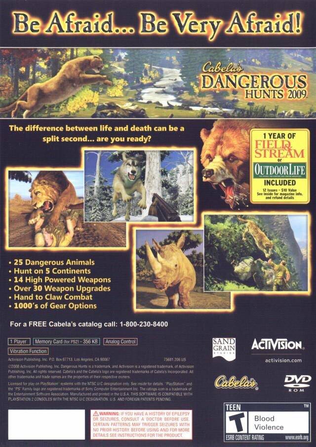 Cabela’s Dangerous Hunts - Sony PlayStation 2 (PS2) (Activision - 1) video game collectible [Barcode 5060034552192] - Main Image 2