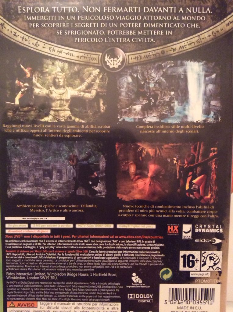Tomb Raider Underworld - Microsoft Xbox 360 (Eidos Interactive - 1) video game collectible [Barcode 5021290035560] - Main Image 2